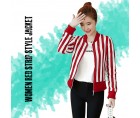 Women Red Strip Style Jacket